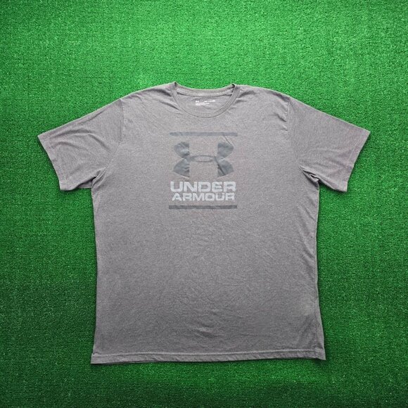 Under Armour Tshirt Mens 2XL Gray Short Sleeve Graphic Logo Casual - Picture 1 of 6